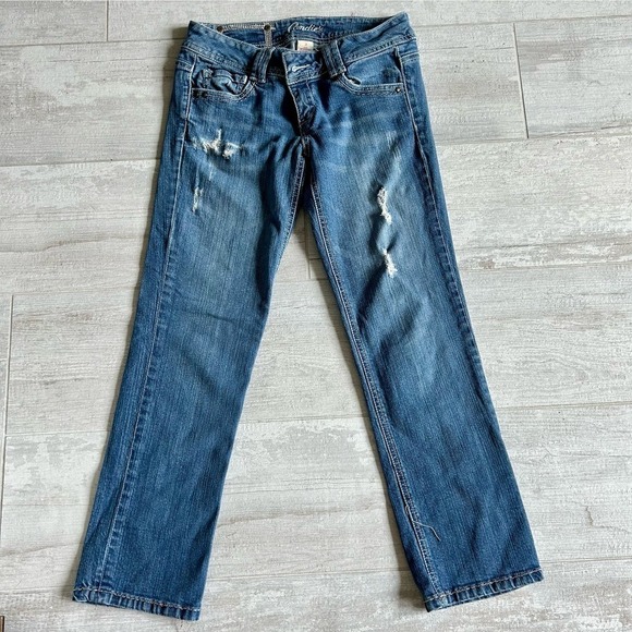 Vintage Y2K Candies distressed ankle straight leg jeans low rise size 26 /3​​​​ - Picture 2 of 7